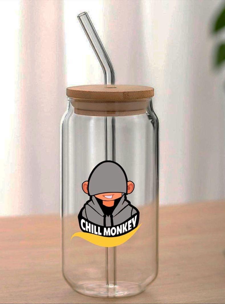 Glass Cup Stay Focus Chill Monkey