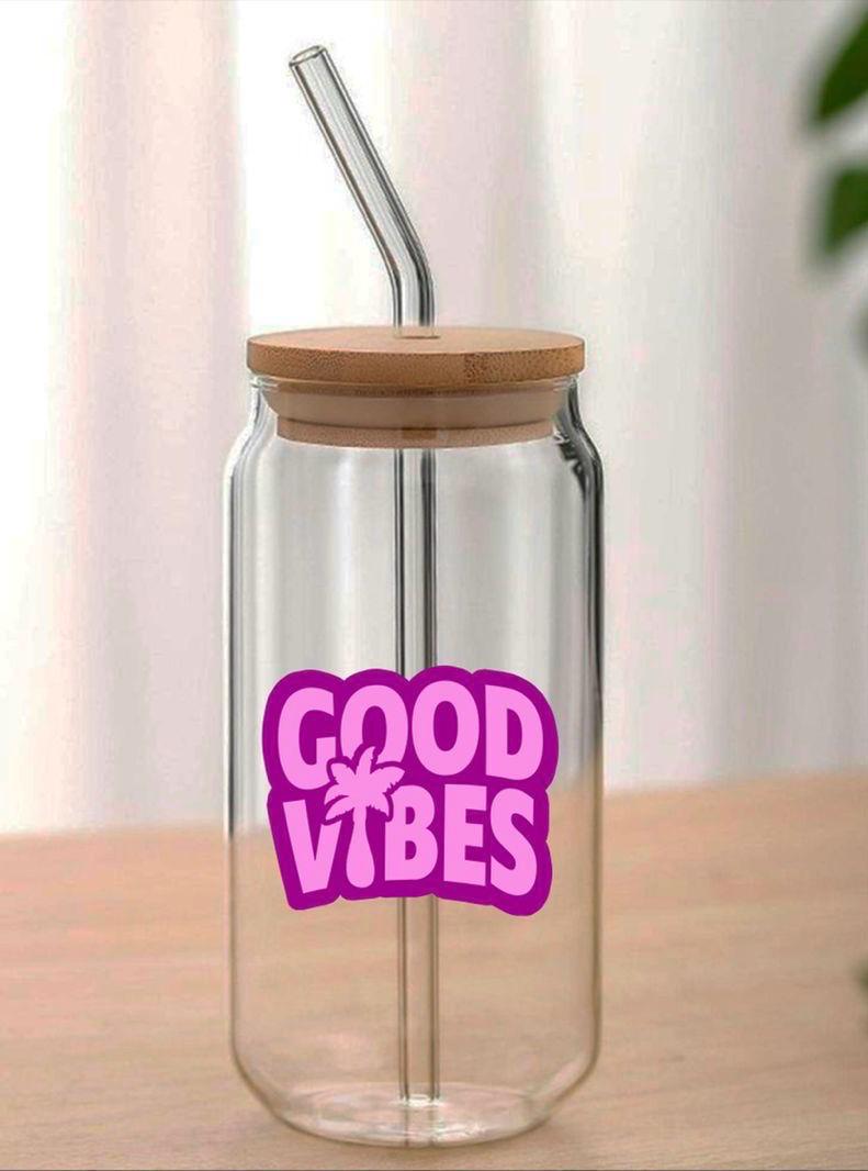 Glass Cup Good Vibes Chill Monkey